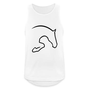 Springpferd - Männer Tank Top atmungsaktiv - Weiß - Vorne - Nick (188cm)