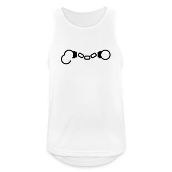 Handschellen -- ©roil - Männer Tank Top atmungsaktiv - Weiß - Vorne - Nick (188cm)