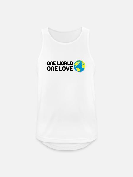 One World One Love - Men's Breathable Tank Top - white