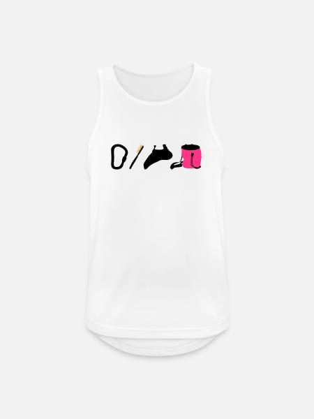 Kletterlogo Boulderemblem Kletterschuhe Bürste - Männer Tank Top atmungsaktiv - Weiß