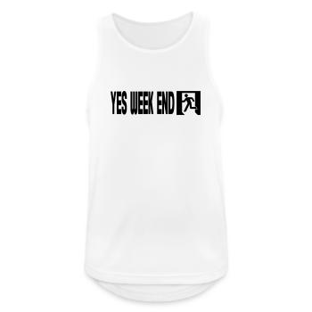 Yes Wochenende – Notfall - Männer Tank Top atmungsaktiv - Weiß - Vorne - Nick (188cm)