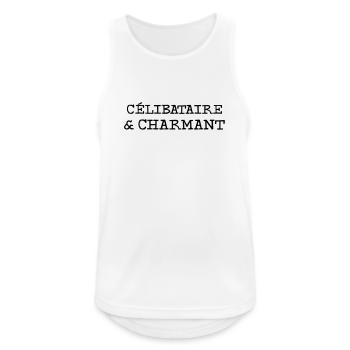 Célibataire et Charmant  - Débardeur respirant Homme - blanc - Devant - Nick (188cm)