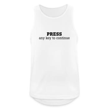 Press any key to continue - Männer Tank Top atmungsaktiv - Weiß - Vorne - Nick (188cm)