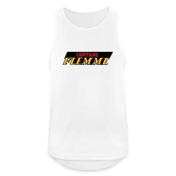 Fauler Kapitän - Männer Tank Top atmungsaktiv - Weiß - Vorne - Nick (188cm)