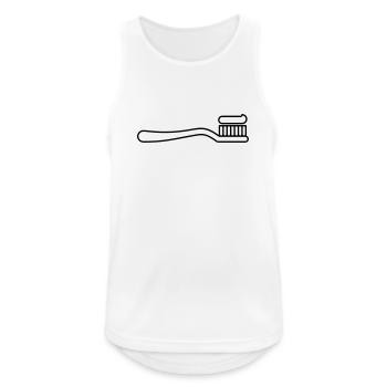 Brosse à dents, dentiste, brossage des dents - Débardeur respirant Homme - blanc - Devant - Nick (188cm)