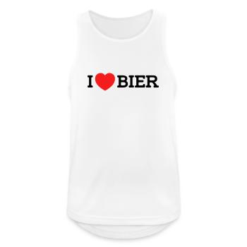 I love Bier (Farben änderbar) - Männer Tank Top atmungsaktiv - Weiß - Vorne - Nick (188cm)