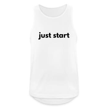 Commencez simplement Mentalité Motivation Anti-procrastination - Débardeur respirant Homme - blanc - Devant - Nick (188cm)