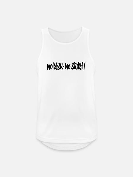 No Risk No Story Motto - Men's Breathable Tank Top - white