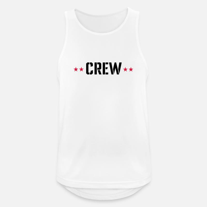 Crew mit Sterne - Männer Tank Top atmungsaktiv - Weiß
