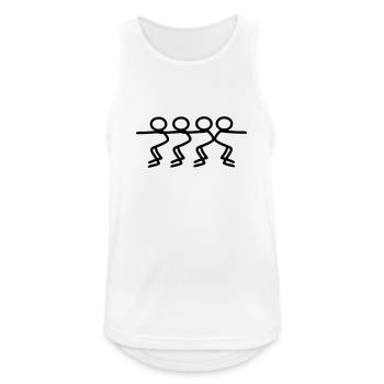 Strichmännchen 3 gegen 1 - Männer Tank Top atmungsaktiv - Weiß - Vorne - Nick (188cm)
