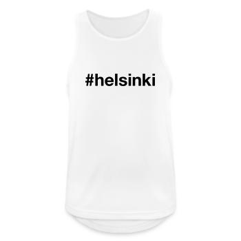 HELSINKI Finland Finnland Hashtag - Männer Tank Top atmungsaktiv - Weiß - Vorne - Nick (188cm)