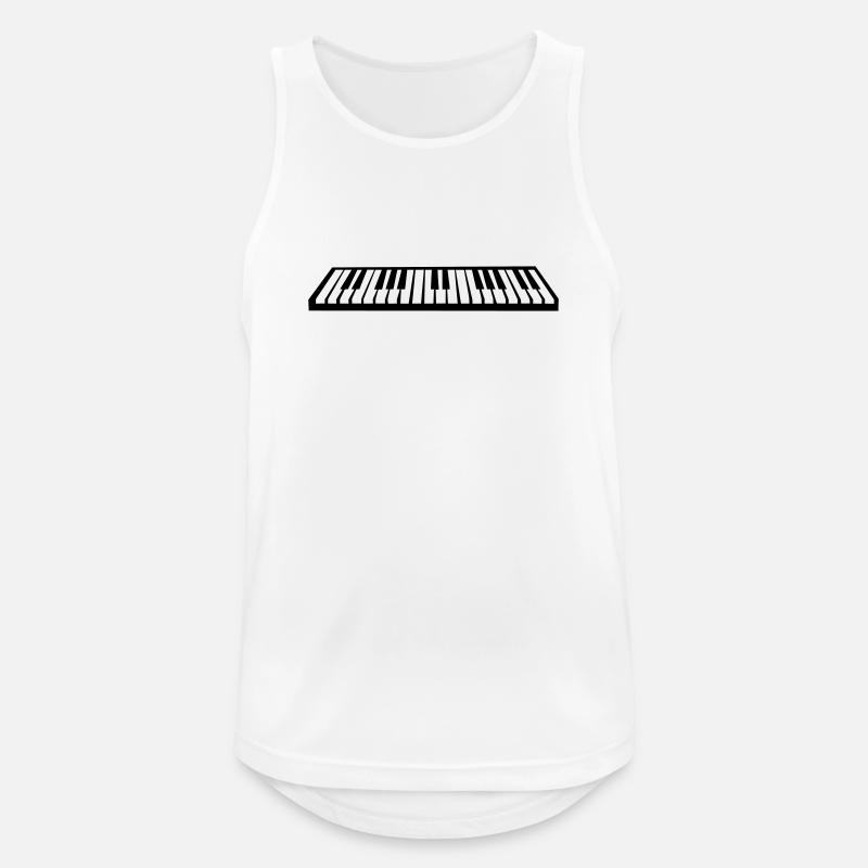 Klavier oder Keyboard - Männer Tank Top atmungsaktiv - Weiß