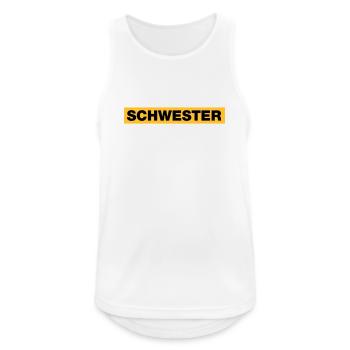 Schwester - Männer Tank Top atmungsaktiv - Weiß - Vorne - Nick (188cm)