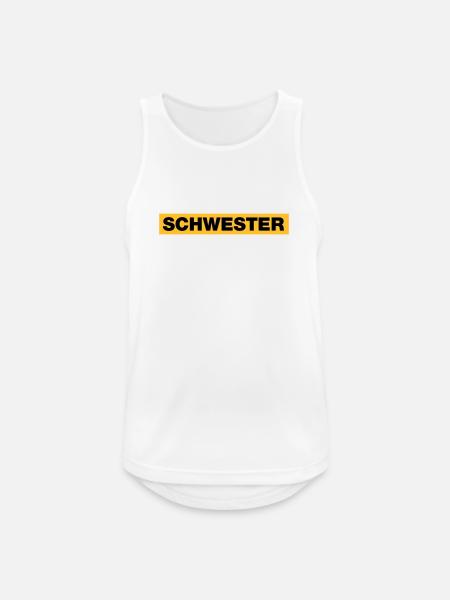 Schwester - Männer Tank Top atmungsaktiv - Weiß