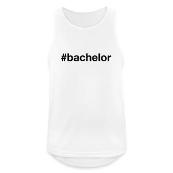 BACHELOR Hashtag - Männer Tank Top atmungsaktiv - Weiß - Vorne - Nick (188cm)
