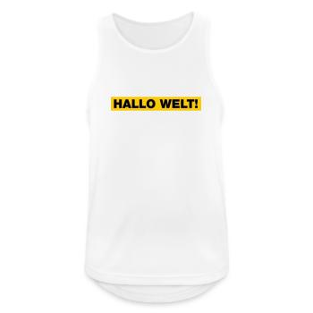 Hallo Welt! - Männer Tank Top atmungsaktiv - Weiß - Vorne - Nick (188cm)