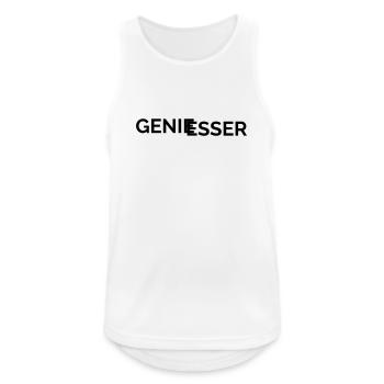 Genießer - Männer Tank Top atmungsaktiv - Weiß - Vorne - Nick (188cm)