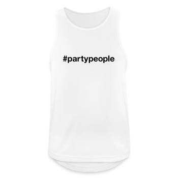 PARTY PEOPLE Hashtag Clubber Disco Diskokugel - Männer Tank Top atmungsaktiv - Weiß - Vorne - Nick (188cm)