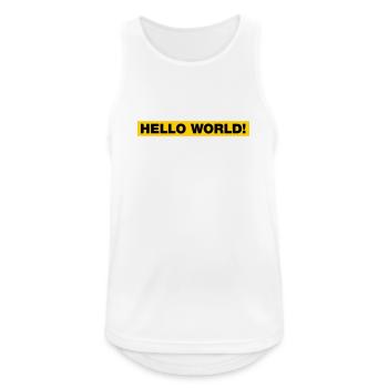 Hello World! - Männer Tank Top atmungsaktiv - Weiß - Vorne - Nick (188cm)
