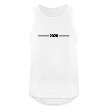 2026 Linie Jahr - Männer Tank Top atmungsaktiv - Weiß - Vorne - Nick (188cm)