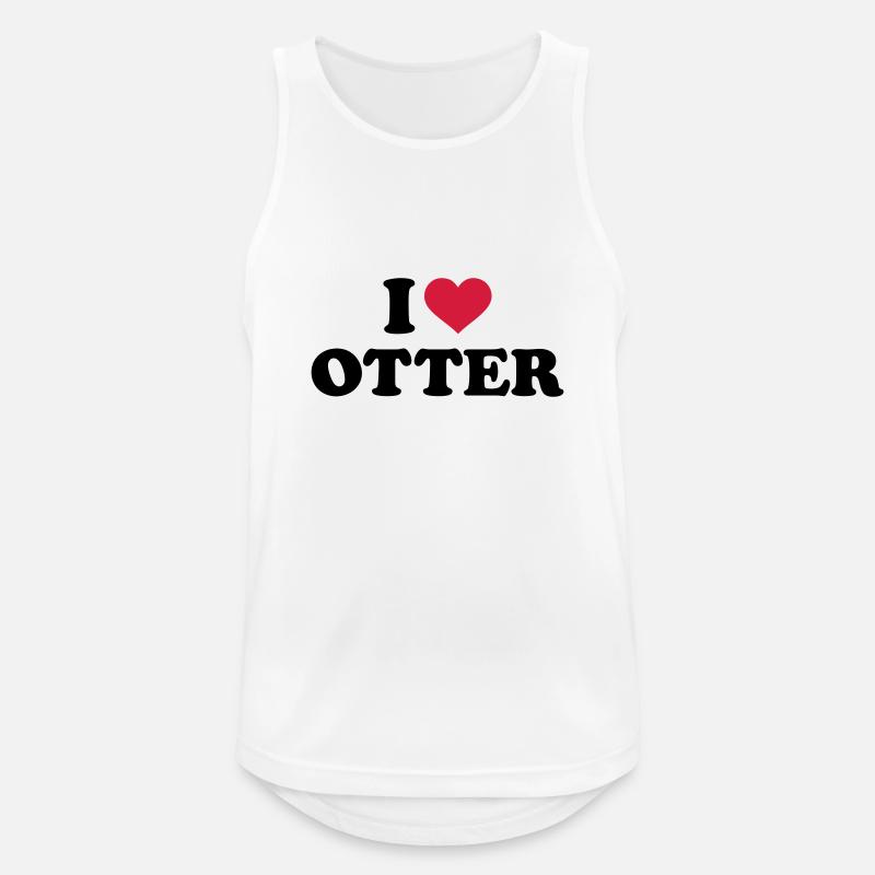Otter - Männer Tank Top atmungsaktiv - Weiß