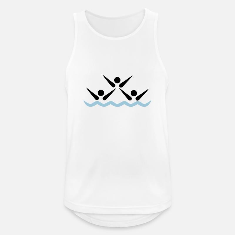 Synchronschwimmen - Männer Tank Top atmungsaktiv - Weiß