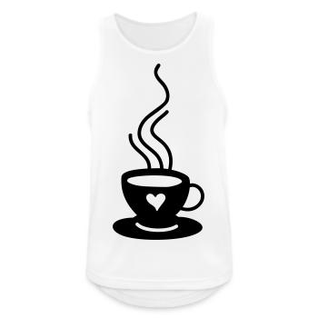 Tasse à café amour - Débardeur respirant Homme - blanc - Devant - Nick (188cm)