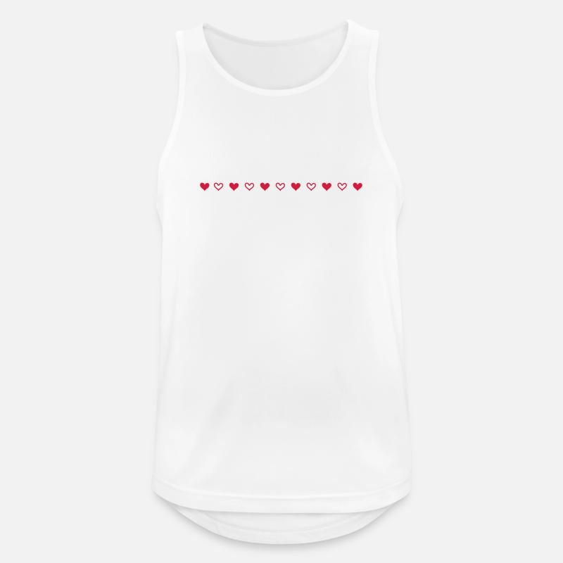 Hjerter-linjeikon - Herre tanktop åndbar - hvid