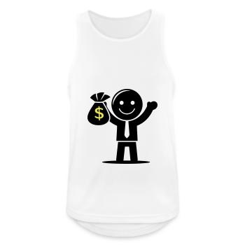 Argent Cash Hustle Sac d’argent - Débardeur respirant Homme - blanc - Devant - Nick (188cm)
