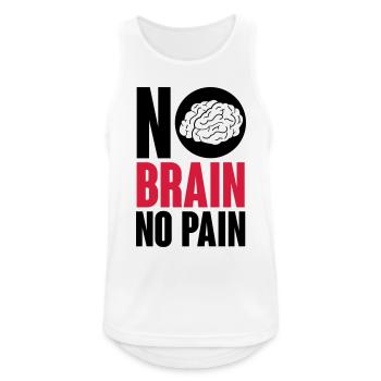 No brain no pain - Männer Tank Top atmungsaktiv - Weiß - Vorne - Nick (188cm)