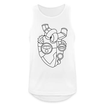 Herz für Technik – Technik Geschenkidee - Männer Tank Top atmungsaktiv - Weiß - Vorne - Nick (188cm)