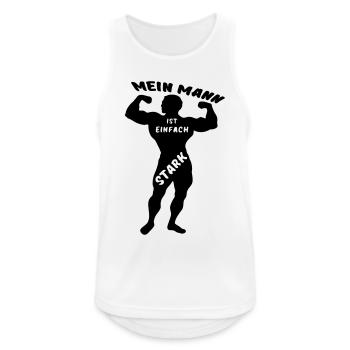 Starker Mann Ehe Liebe Paar Fitness Spruch Sport - Männer Tank Top atmungsaktiv - Weiß - Vorne - Nick (188cm)