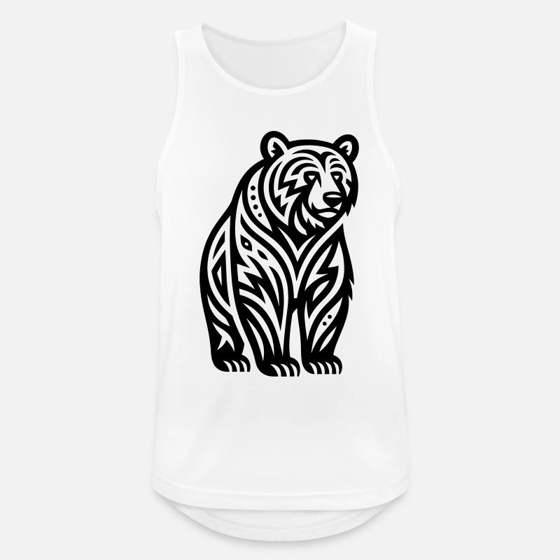 Just a Black Bear #2 / JustN-imal - Männer Tank Top atmungsaktiv - Weiß