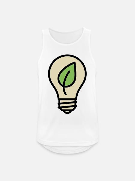 Light Bulb Leaf Eco Idea - Men's Breathable Tank Top - white