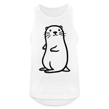 Otter - Männer Tank Top atmungsaktiv - Weiß - Vorne - Nick (188cm)