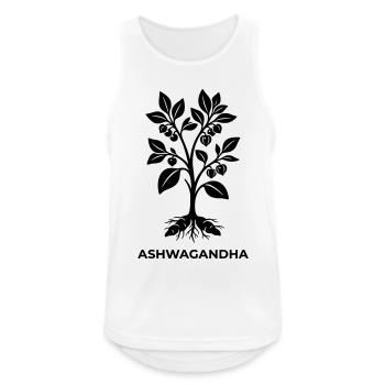Silhouette de la plante ashwagandha - Débardeur respirant Homme - blanc - Devant - Nick (188cm)