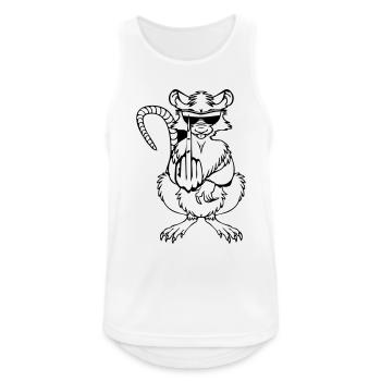 Doigts puants de rat Doigts frais de lunettes de s - Débardeur respirant Homme - blanc - Devant - Nick (188cm)