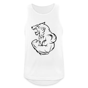 strong tiger wolf - Männer Tank Top atmungsaktiv - Weiß - Vorne - Nick (188cm)