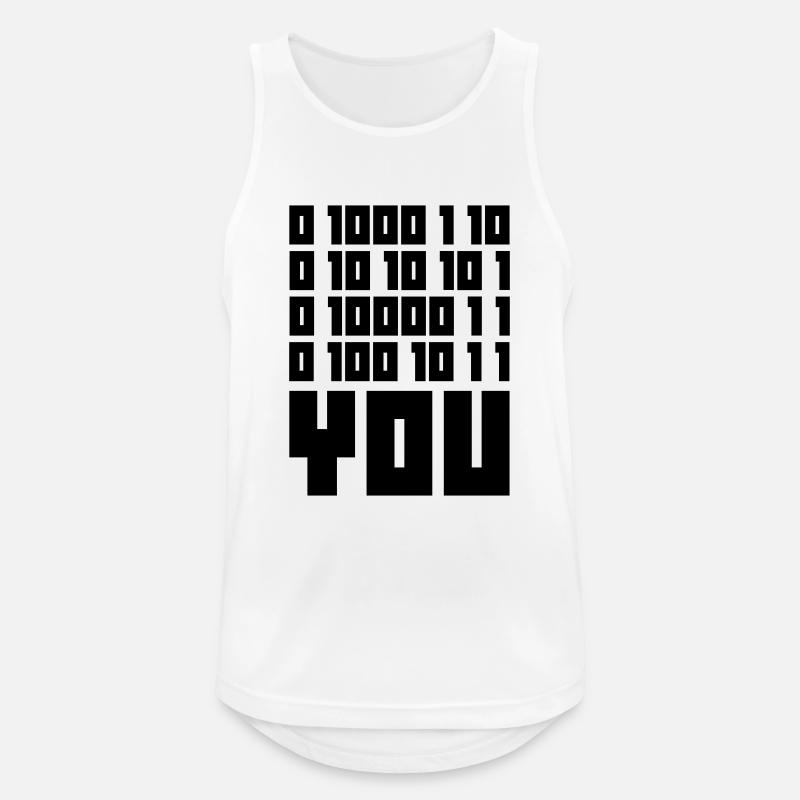 FUCK YOU - Binary code - Men's Breathable Tank Top - white