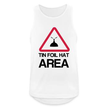 Tin Foil Hat Area - Débardeur respirant Homme - blanc - Devant - Nick (188cm)