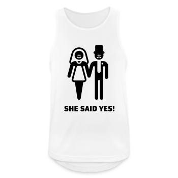 She said yes! (Wedding / Marriage) - Men's Breathable Tank Top - white - Front - Nick (188cm)