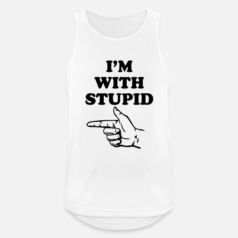 I'm with stupid - Männer Tank Top atmungsaktiv - Weiß