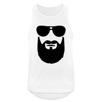Beard Sunglasses - Men's Breathable Tank Top - white - Front - Nick (188cm)