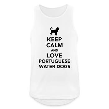 Portugiesischer Wasserhund - Männer Tank Top atmungsaktiv - Weiß - Vorne - Nick (188cm)