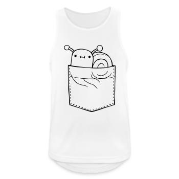 On the go snail shirt pocket - Men's Breathable Tank Top - white - Front - Nick (188cm)