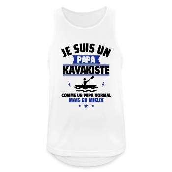 Papa kayakiste, cadeau fête des pères,Noël - Débardeur respirant Homme - blanc - Devant - Nick (188cm)