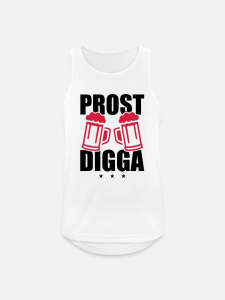 Prost Digga Bier - Männer Tank Top atmungsaktiv - Weiß