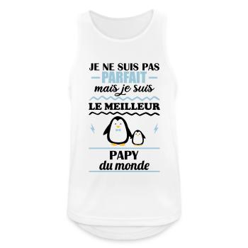 pas parfait meileur papy du monde - Débardeur respirant Homme - blanc - Devant - Nick (188cm)