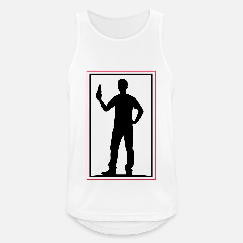 Drinking Bier Silhouette - Männer Tank Top atmungsaktiv - Weiß