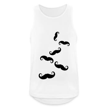 Symbole de la moustache - Débardeur respirant Homme - blanc - Devant - Nick (188cm)